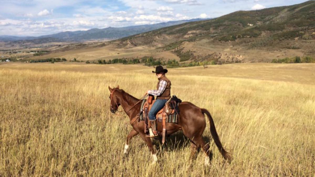 Britney Horseback Riding in Steamboat Springs