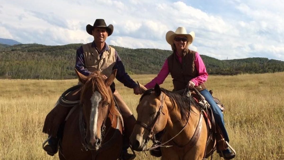 Justin and Cara Iacovetto Riding Horses at Saddleback Ranch