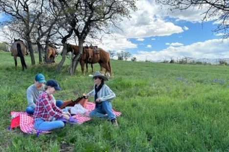 a group of people in a field